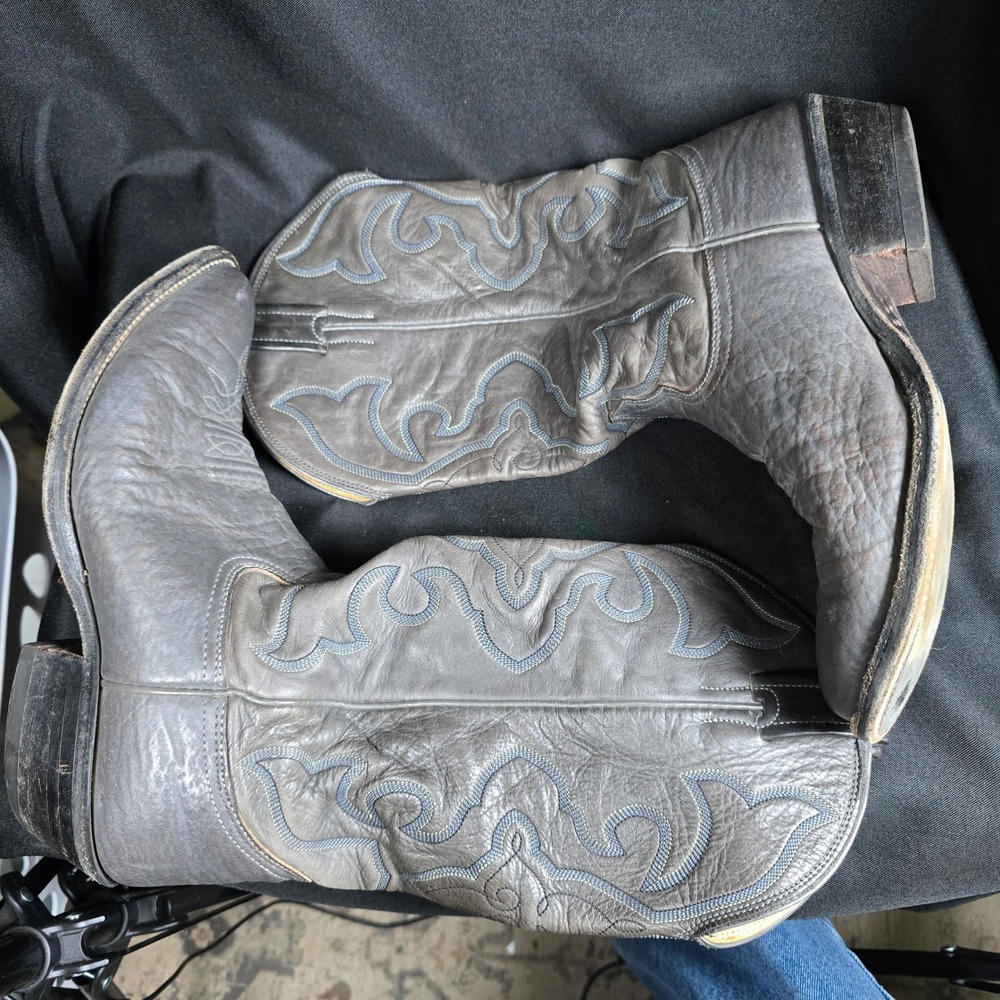 Grey leather Nocona‎ western men's boots sz. 8